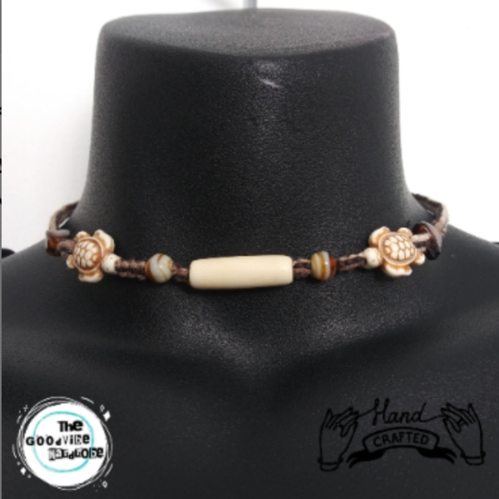 Turtle Choker Hemp Necklace